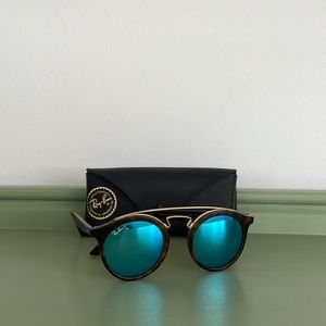 Round Tortoise Mirrored Raybans